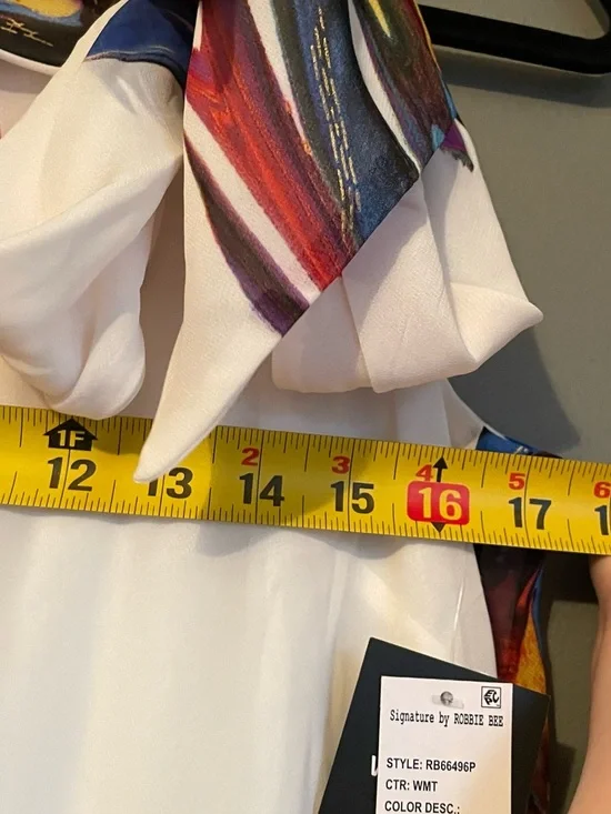 NWT Signature Robbie Bee Womens Sz 10 Petite Neck Tie Tiered Mini Dress Rt $89! - Picture 8 of 12